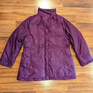 Eileen Fisher Purple Down Puffer Coat Winter Jacket